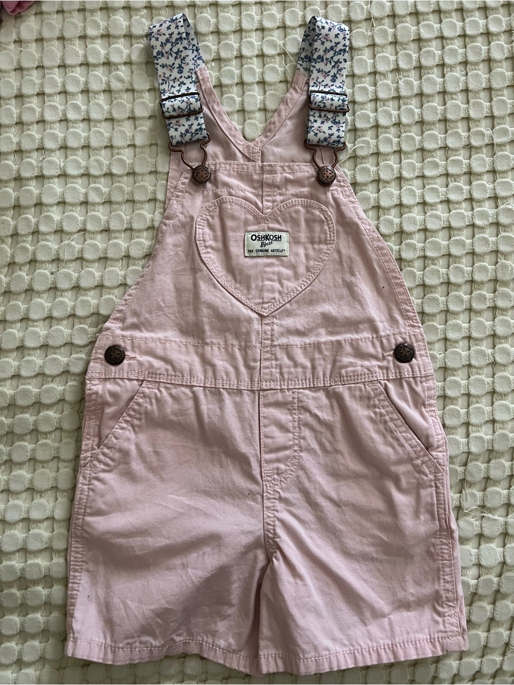 OshKosh B'gosh Pink Heart Overalls Shortalls for Kids